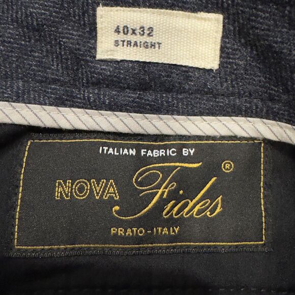 Gap Wool Blend Pants Grey Heather Straight Italian Fabric Nova Fides Mens 40x32 - Picture 4 of 9